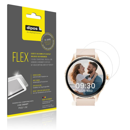 Klare Displayschutzfolie von dipos passend für LIGE SMART FV22 1.32, 100% Displayabdeckung und blasenfreie Montage