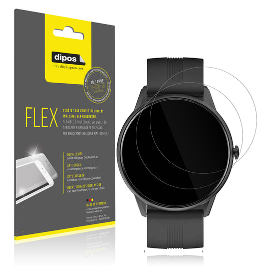Klare Displayschutzfolie von dipos passend für Lytimes 1,3 Zoll Smartwatch, 100% Displayabdeckung und blasenfreie Montage