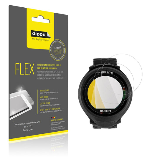 Klare Displayschutzfolie von dipos passend für Mares Puck Lite, 100% Displayabdeckung und blasenfreie Montage