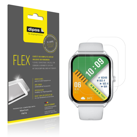 Klare Displayschutzfolie von dipos passend für MaxCom FW74, 100% Displayabdeckung und blasenfreie Montage
