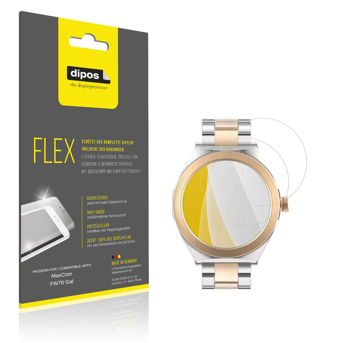 Klare Displayschutzfolie von dipos passend für MaxCom FW76 Gal, 100% Displayabdeckung und blasenfreie Montage