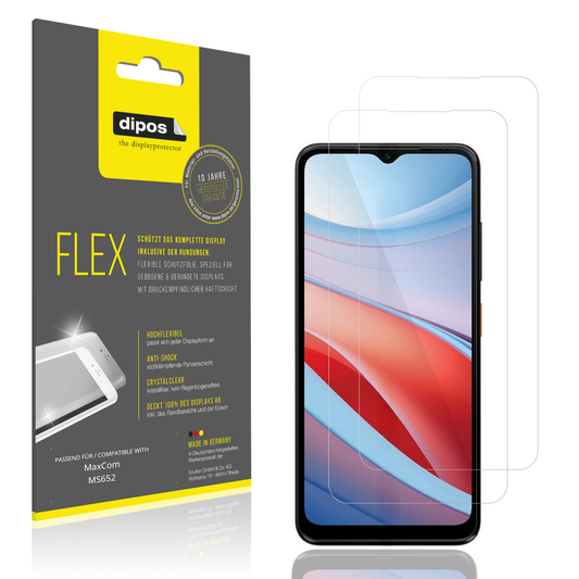 Klare Displayschutzfolie von dipos passend für MaxCom MS652, 100% Displayabdeckung und blasenfreie Montage
