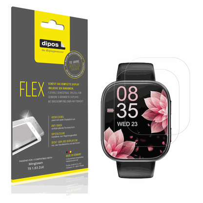Klare Displayschutzfolie von dipos passend f�r Mingtawn T8 1.83 Zoll, 100% Displayabdeckung und blasenfreie Montage