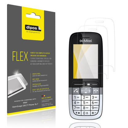 Klare Displayschutzfolie von dipos passend für Mitel OpenScape DECT Phone SL7, 100% Displayabdeckung und blasenfreie Montage
