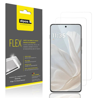 Klare Displayschutzfolie von dipos passend für Motorola Edge 70 Cloud Dancer, 100% Displayabdeckung und blasenfreie Montage