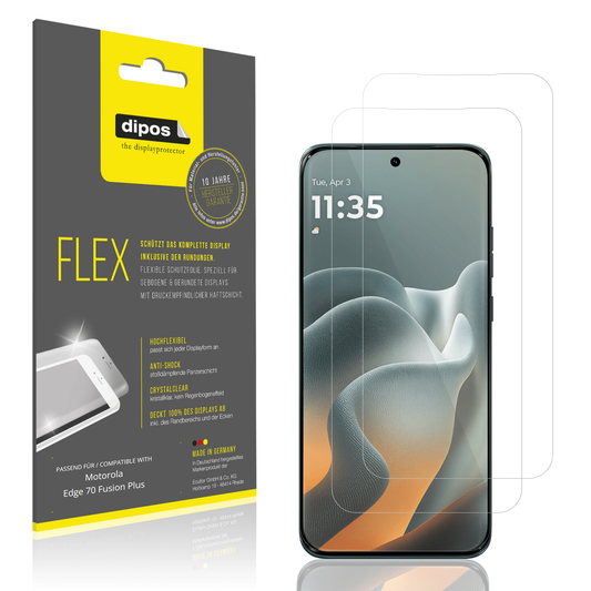 Klare Displayschutzfolie von dipos passend für Motorola Edge 70 Fusion Plus, 100% Displayabdeckung und blasenfreie Montage