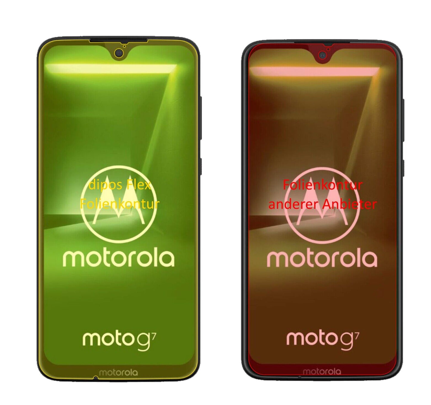 Klare Displayschutzfolie von dipos passend für Motorola Moto G7, 100% Displayabdeckung und blasenfreie Montage