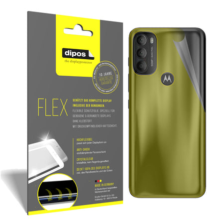Klare Displayschutzfolie von dipos passend für Motorola Moto G71 Rückseite, 100% Displayabdeckung und blasenfreie Montage