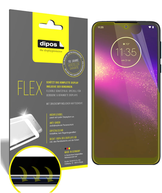 Klare Displayschutzfolie von dipos passend für Motorola One Macro, 100% Displayabdeckung und blasenfreie Montage
