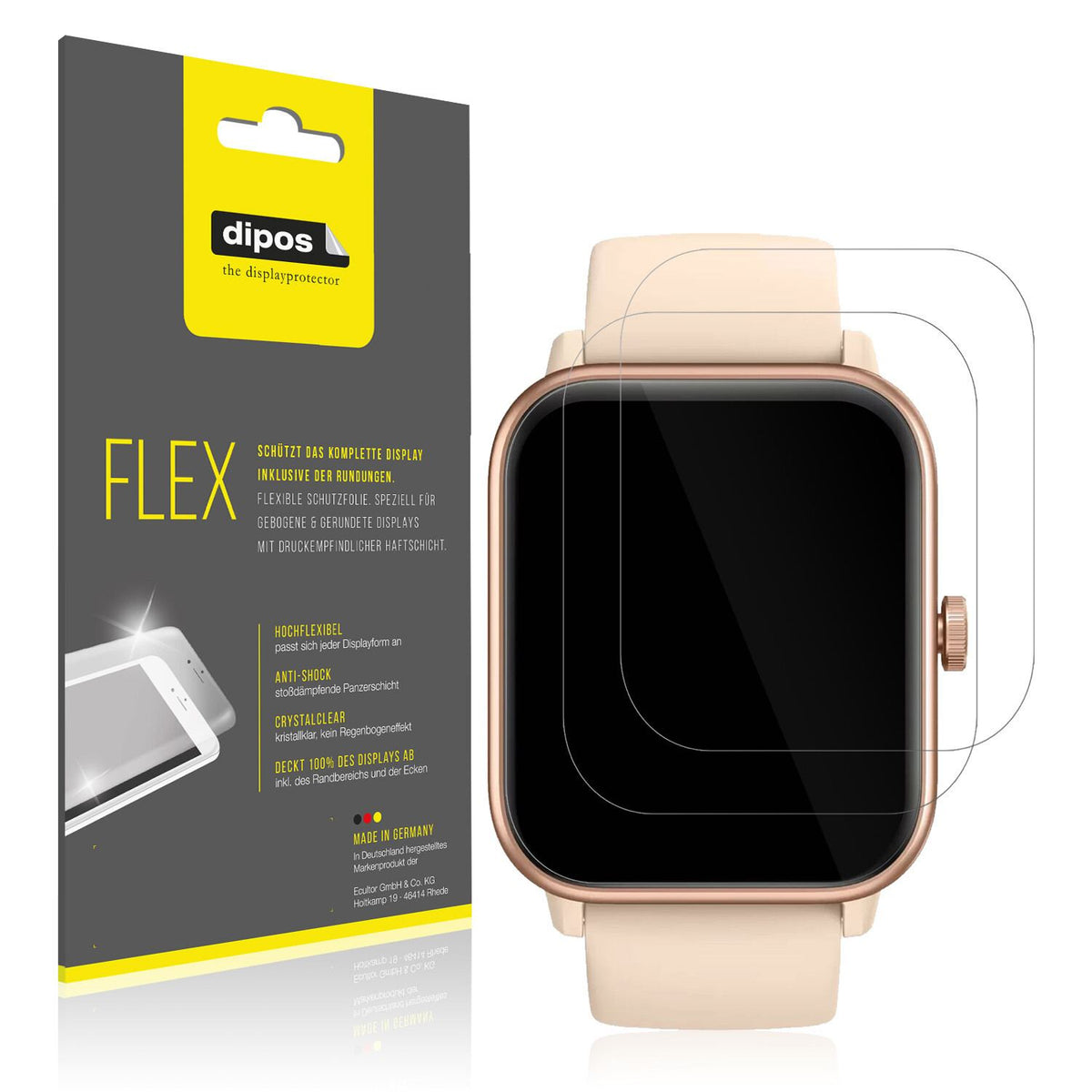 Klare Displayschutzfolie von dipos passend für Noise Colorfit Pro 4 Max, 100% Displayabdeckung und blasenfreie Montage