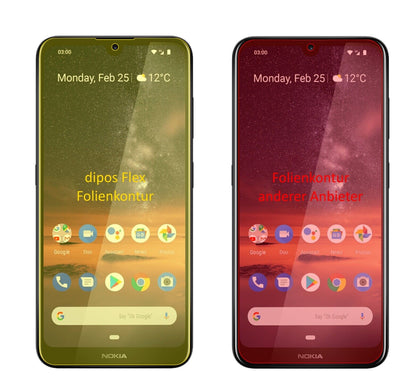 Klare Displayschutzfolie von dipos passend für Nokia 46056, 100% Displayabdeckung und blasenfreie Montage