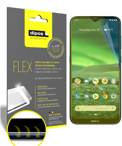 Klare Displayschutzfolie von dipos passend für Nokia 46083, 100% Displayabdeckung und blasenfreie Montage