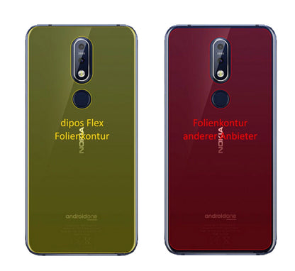 Klare Displayschutzfolie von dipos passend für Nokia X7 (2018) Rückseite, 100% Displayabdeckung und blasenfreie Montage