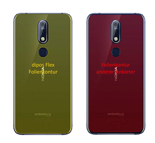 Klare Displayschutzfolie von dipos passend für Nokia X7 (2018) Rückseite, 100% Displayabdeckung und blasenfreie Montage