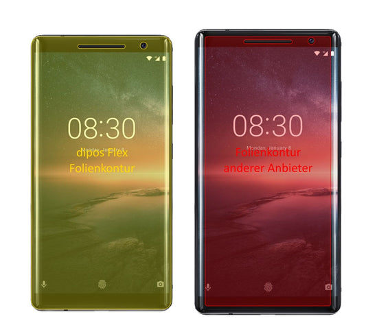 Klare Displayschutzfolie von dipos passend für Nokia 8 Sirocco, 100% Displayabdeckung und blasenfreie Montage