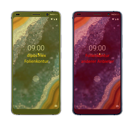 Klare Displayschutzfolie von dipos passend für Nokia 9 PureView, 100% Displayabdeckung und blasenfreie Montage