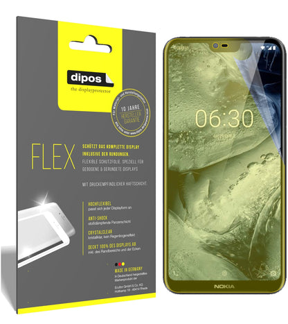 Klare Displayschutzfolie von dipos passend für Nokia X6 2018 TA1099, 100% Displayabdeckung und blasenfreie Montage