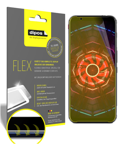 Klare Displayschutzfolie von dipos passend für ZTE nubia Red Magic 3S, 100% Displayabdeckung und blasenfreie Montage