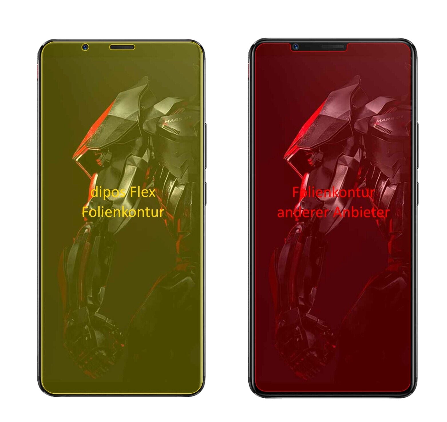 Klare Displayschutzfolie von dipos passend für Nubia Red Magic Mars, 100% Displayabdeckung und blasenfreie Montage