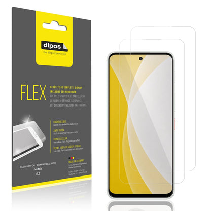 Klare Displayschutzfolie von dipos passend für Nubia S2, 100% Displayabdeckung und blasenfreie Montage