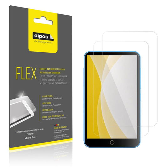 Klare Displayschutzfolie von dipos passend für Oilsky M303 Pro, 100% Displayabdeckung und blasenfreie Montage