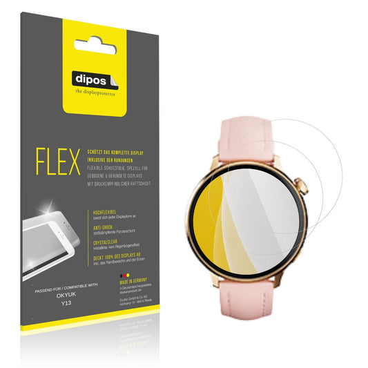 Klare Displayschutzfolie von dipos passend für OKYUK Y13, 100% Displayabdeckung und blasenfreie Montage