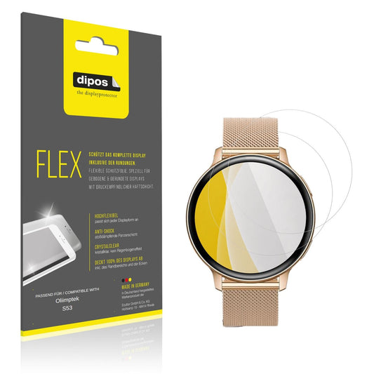 Klare Displayschutzfolie von dipos passend für Oliimptek S53, 100% Displayabdeckung und blasenfreie Montage
