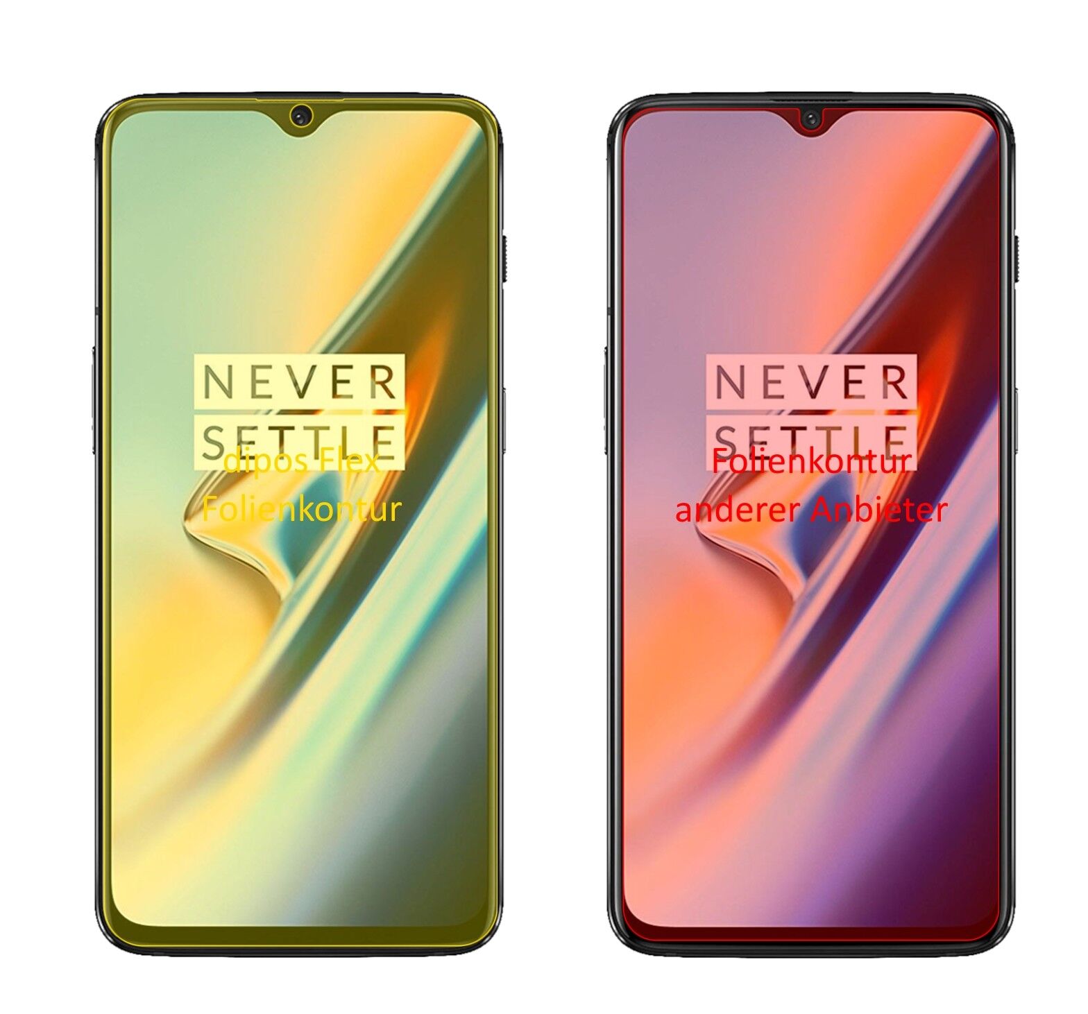 Klare Displayschutzfolie von dipos passend für OnePlus 6T, 100% Displayabdeckung und blasenfreie Montage