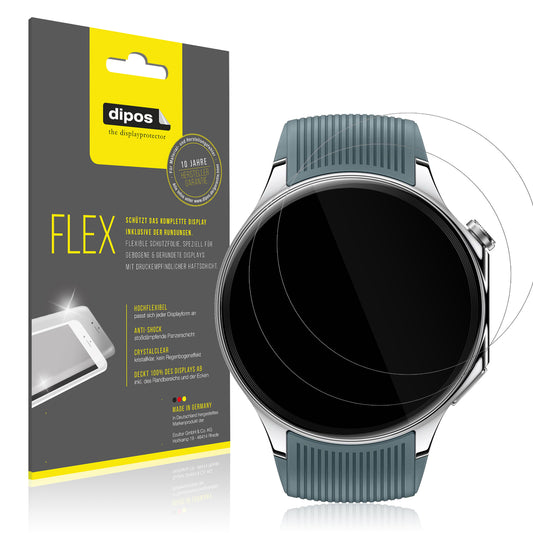 Klare Displayschutzfolie von dipos passend für OnePlus Watch 2, 100% Displayabdeckung und blasenfreie Montage