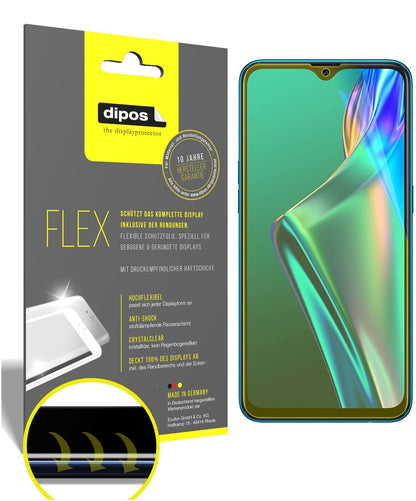 Klare Displayschutzfolie von dipos passend für Oppo A12, 100% Displayabdeckung und blasenfreie Montage