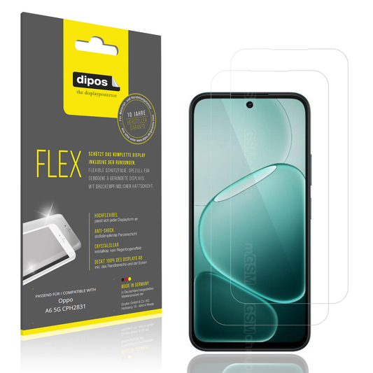 Klare Displayschutzfolie von dipos passend für Oppo A6 5G CPH2831, 100% Displayabdeckung und blasenfreie Montage
