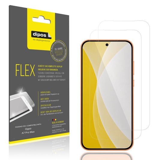 Klare Displayschutzfolie von dipos passend für Oppo A7 Pro Max, 100% Displayabdeckung und blasenfreie Montage