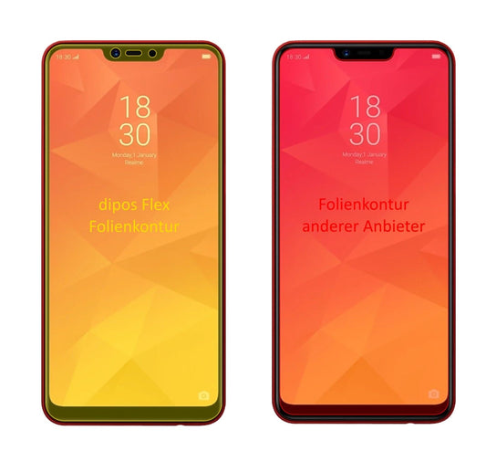 Klare Displayschutzfolie von dipos passend für Oppo Realme 2, 100% Displayabdeckung und blasenfreie Montage