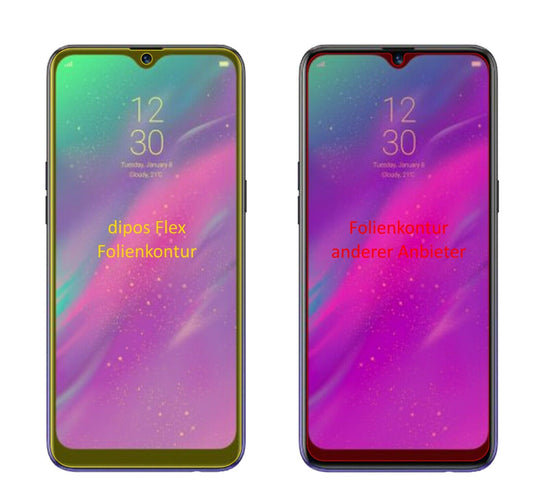 Klare Displayschutzfolie von dipos passend für Oppo Realme 3 Pro, 100% Displayabdeckung und blasenfreie Montage