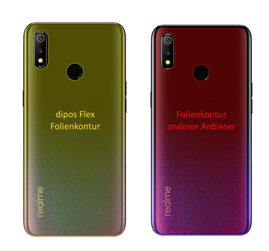 Klare Displayschutzfolie von dipos passend für Oppo Realme 3 Rückseite, 100% Displayabdeckung und blasenfreie Montage
