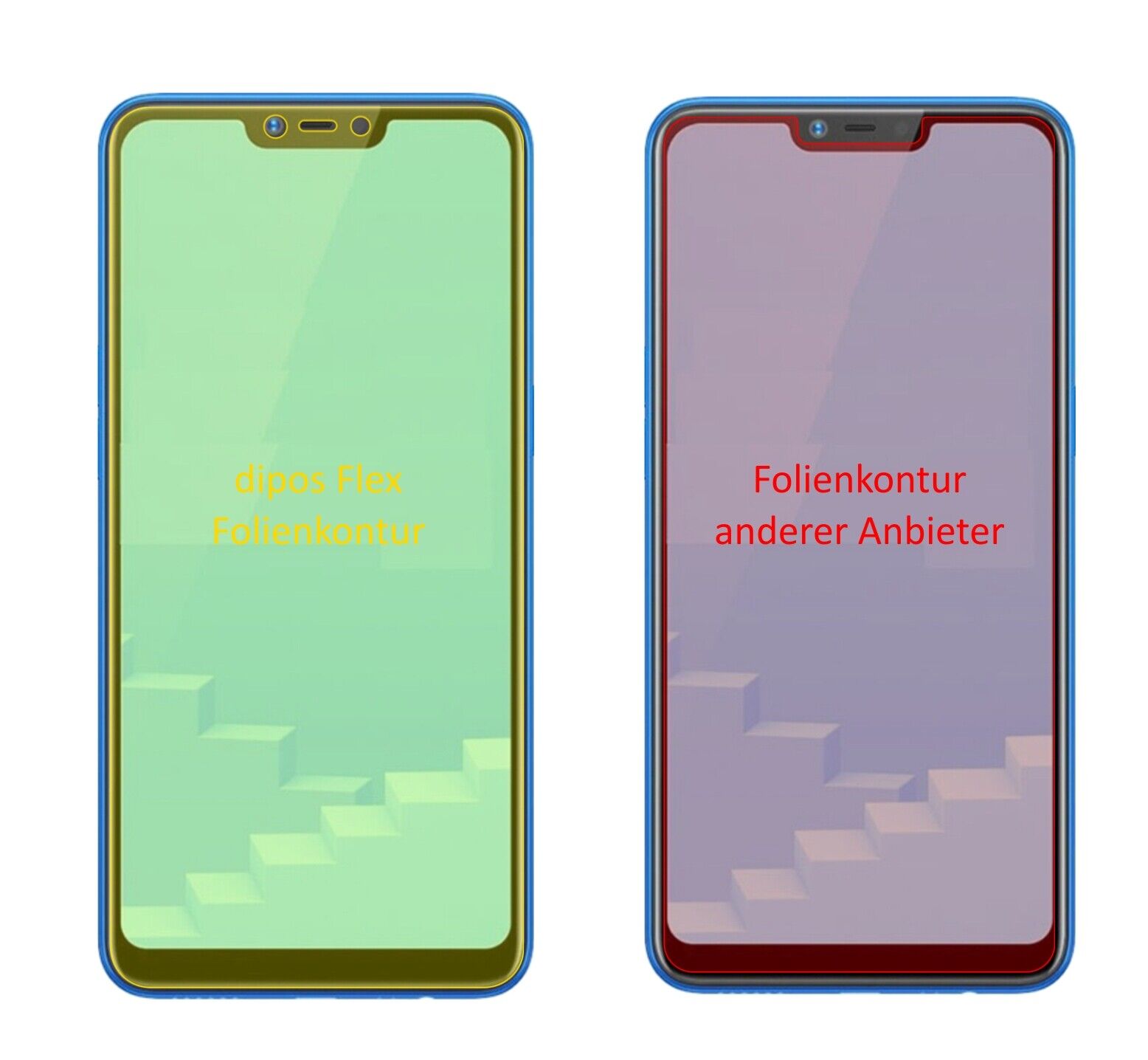 Klare Displayschutzfolie von dipos passend für Oppo Realme C1, 100% Displayabdeckung und blasenfreie Montage