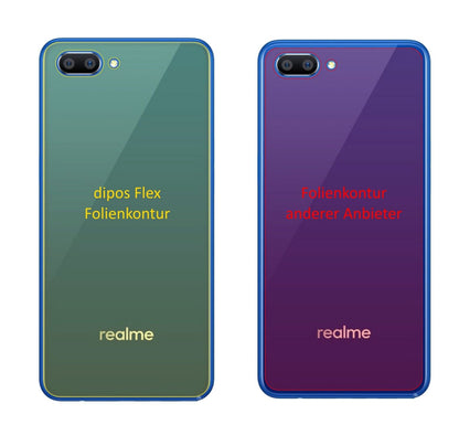 Klare Displayschutzfolie von dipos passend für Oppo Realme C1 Rückseite, 100% Displayabdeckung und blasenfreie Montage