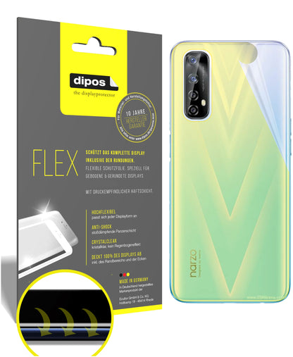 Klare Displayschutzfolie von dipos passend für Oppo Realme Narzo 20 Pro Rückseite, 100% Displayabdeckung und blasenfreie Montage