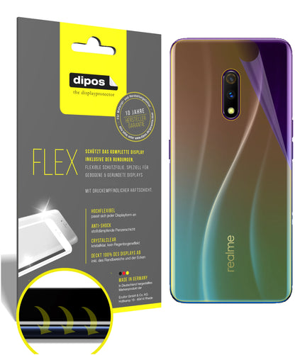 Klare Displayschutzfolie von dipos passend für Oppo Realme X Master Edition Rückseite, 100% Displayabdeckung und blasenfreie Montage