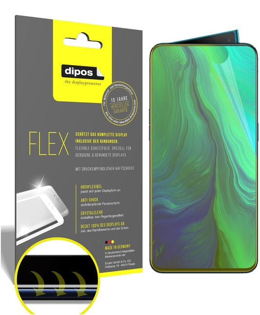 Klare Displayschutzfolie von dipos passend für Oppo Reno 10X Zoom, 100% Displayabdeckung und blasenfreie Montage