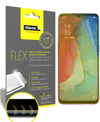 Klare Displayschutzfolie von dipos passend für Oppo Reno3, 100% Displayabdeckung und blasenfreie Montage