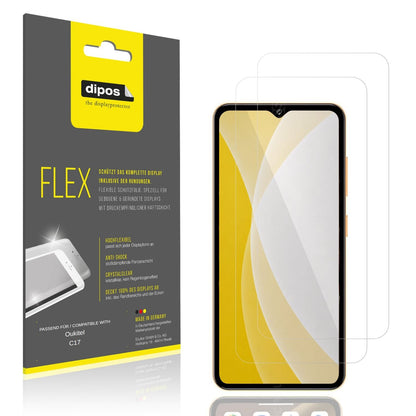 Klare Displayschutzfolie von dipos passend f�r Oukitel C17, 100% Displayabdeckung und blasenfreie Montage