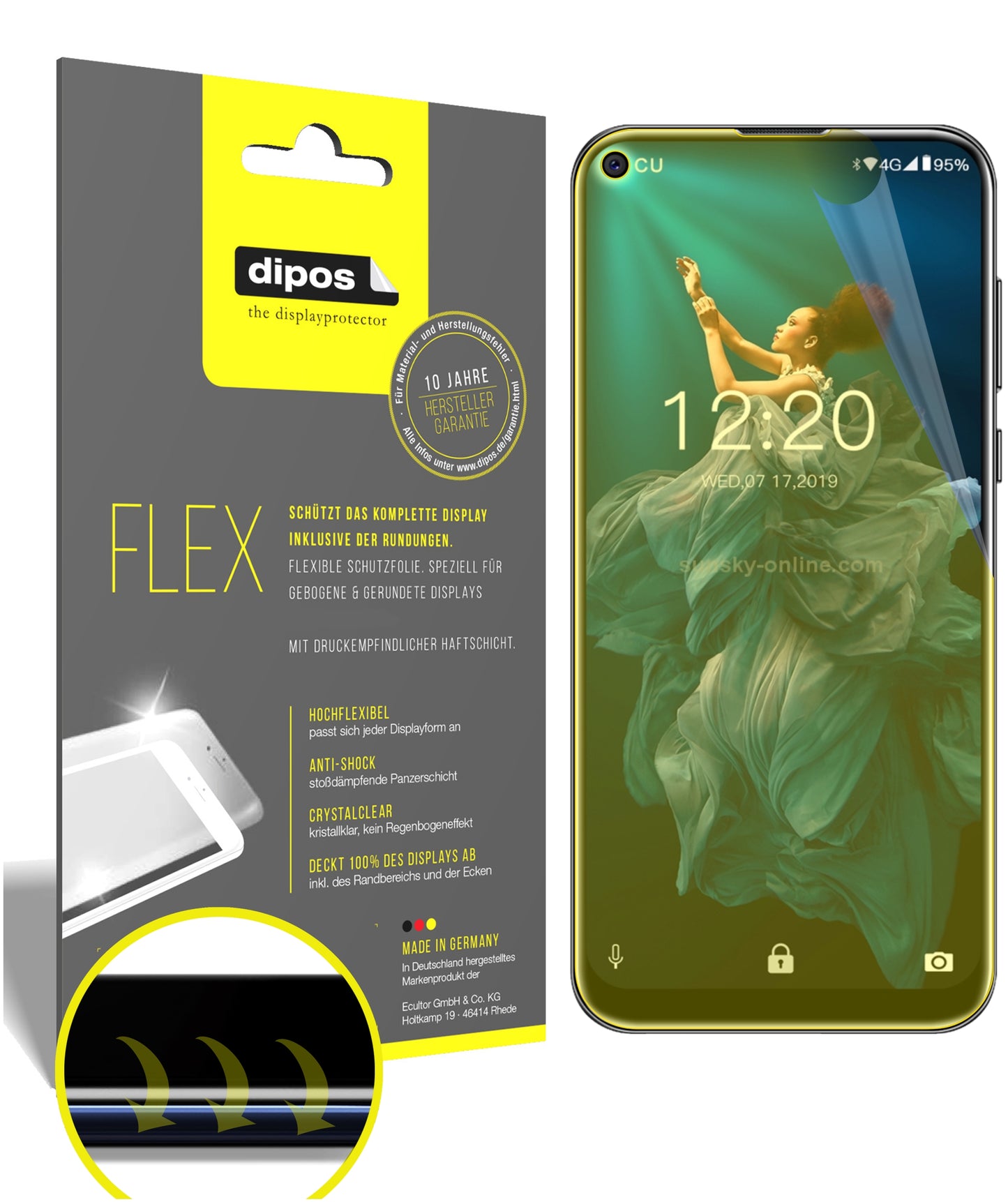 Klare Displayschutzfolie von dipos passend für Oukitel C17 Pro, 100% Displayabdeckung und blasenfreie Montage