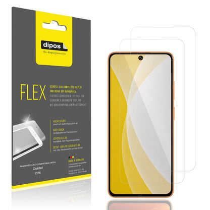 Klare Displayschutzfolie von dipos passend für Oukitel C26, 100% Displayabdeckung und blasenfreie Montage