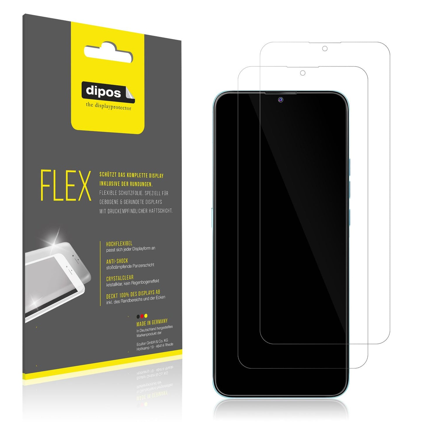 Klare Displayschutzfolie von dipos passend für Oukitel C33 4G, 100% Displayabdeckung und blasenfreie Montage