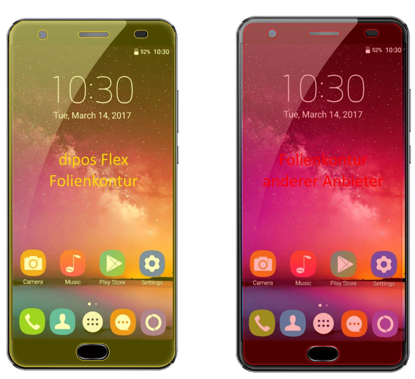 Klare Displayschutzfolie von dipos passend für Oukitel OK6000 Plus, 100% Displayabdeckung und blasenfreie Montage