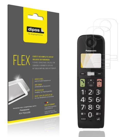 Klare Displayschutzfolie von dipos passend für Panasonic KX-TGU130, 100% Displayabdeckung und blasenfreie Montage
