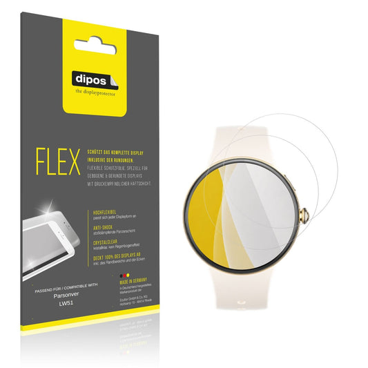 Klare Displayschutzfolie von dipos passend für Parsonver LW51, 100% Displayabdeckung und blasenfreie Montage