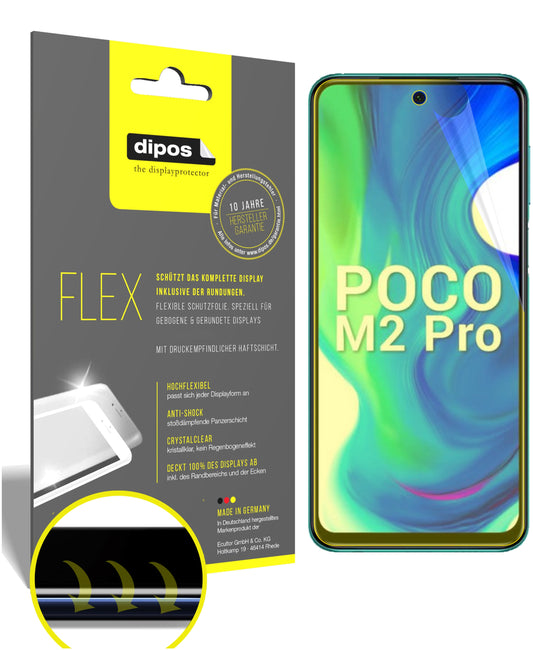 Klare Displayschutzfolie von dipos passend für Xiaomi Poco M2 Pro, 100% Displayabdeckung und blasenfreie Montage