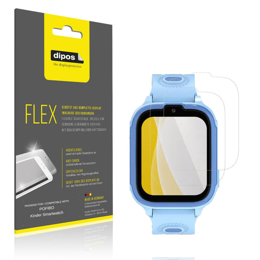 Klare Displayschutzfolie von dipos passend für POFIBO Kinder Smartwatch, 100% Displayabdeckung und blasenfreie Montage